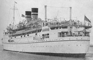 Die Arandora Star zu Beginn einer Friedenszeitreise, um 1938 1940 von Unbekannt