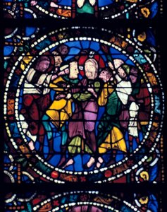 Die Verhaftung Christi Kuss des Judas, Buntglas, Kathedrale von Chartres, 1194-1260 von Unbekannt