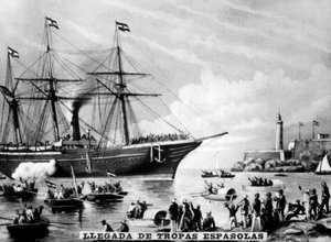 Die Ankunft der spanischen Truppen, 1860er Jahre, 1920er Jahre von Unbekannt