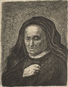 Die Mutter des Künstlers mit der Hand auf der Brust von Unbekannt