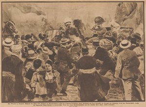 Die Ermordung von Erzherzog Franz Ferdinand von Österreich und seiner Frau in Sarajevo, 28. Juni 1914 von Unbekannt