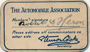 Mitgliedskarte des Automobilverbands