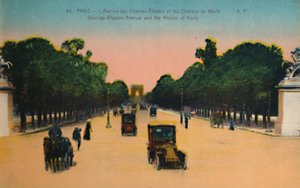 Die Avenue des Champs-Elysées und die Marly-Pferde, Paris, um 1920 von Unbekannt
