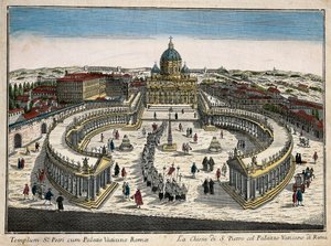 Die Basilika und der Petersplatz im Vatikan