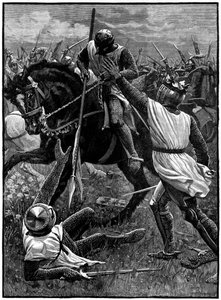 Die Schlacht von Evesham, 4. August 1265, um 1880