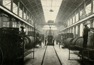 Der Kesselraum, Lokomotivwerk, Swindon, ca. 1930 von Unbekannt