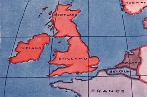 Die Britischen Inseln und Nordeuropa am Mittag im Frühling oder Herbst, 1935 von Unbekannt