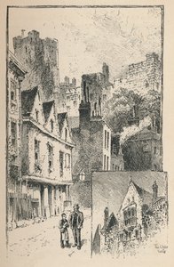 Das Schloss von der Thames Street aus. Ein Teil der äußeren Mauern, 1895 von Unbekannt