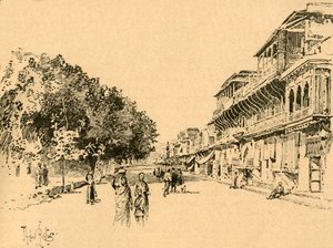 Der Chandni Chowk, Delhi, Indien, ca. 1890