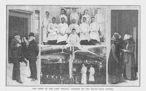Die Köche der verlorenen Titanic und Besucher der White Star Büros, 20. April 1912 von Unbekannt