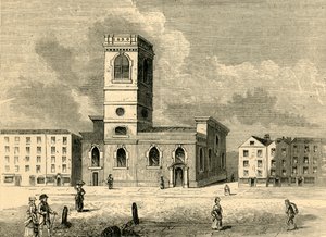 Die Kirche Allhallows the Great im Jahr 1784, um 1872 von Unbekannt