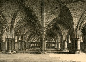 Die Kirche von St. Faith, Die Krypta von Old St. Pauls, nach einer Ansicht von Hollar