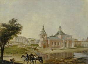 Die Kirche der Ikone der Rzhev Gottesmutter in Moskau, Mitte des 19. Jahrhunderts von Unbekannt