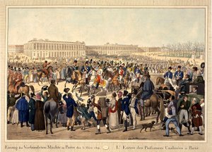 Die Koalitionsarmee zieht am 31. März 1814 in Paris ein, frühes 19. Jahrhundert von Unbekannt