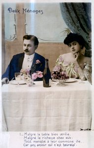 Das Paar, französische Postkarte, um 1900
