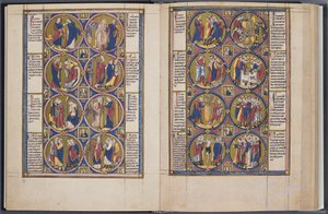 Die Schöpfung. Bible moralisée Codex Vindobonensis 2554, ca. 1250 von Unbekannt
