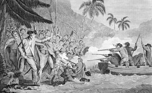 Der Tod von Kapitän James Cook am 14. Februar 1779, 1784 von Unbekannt