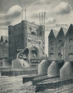 Die Zugbrücke, die London City verteidigt, um 1934