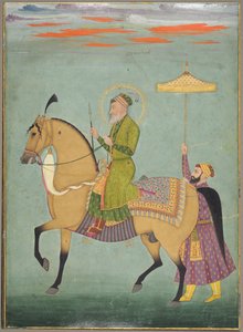 Der Kaiser Alamgir regierte 1658-1707 zu Pferd, ca. 1690-1710 von Unbekannt