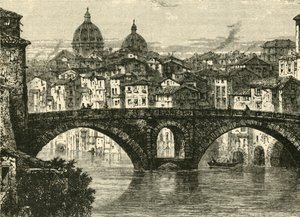 Die Fabricianische Brücke, Rom, 1890