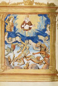Der Fall des Luzifer. Aus dem Stundenbuch, um 1500