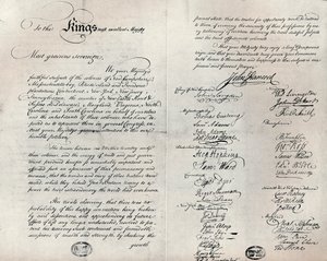Die Fitzwilliam-Kopie der Olive Branch Petition, 1775