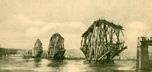Die Forth Bridge im Bau, ca. 1930