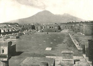 Das Forum in Pompeji und Vesuv, Italien, 1895