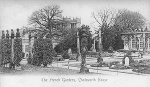 Die französischen Gärten, Chatsworth House, Derbyshire, Ende des 19. oder Anfang des 20. Jahrhunderts von Unbekannt