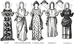 Die Galerie der britischen Kostüme: Kleid getragen in der Regierungszeit von Edward I., um 1934