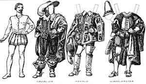 Die Galerie der historischen Kostüme: Einige Kleider von Kavaliers und Rundköpfen, ca. 1934
