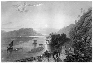 Der Ganges tritt in die Ebenen bei Hurdwar, Indien, um 1860 von Unbekannt