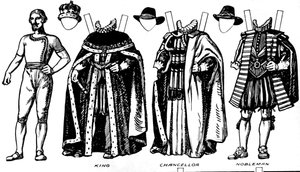 Die große Galerie der historischen Kostüme: Kleider aus der Regierungszeit von James I., ca. 1934