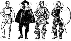 Die Große Galerie der Historischen Kostüme: Einige Kleider aus der Zeit von Charles I., ca. 1934