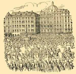 Die großen Adligen Ungarns leisten Maria Theresia den Treueeid...im Jahr 1740, ca. 1930 von Unbekannt