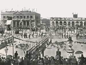Der große Platz an einem Festtag, Montevideo, Uruguay, 1895