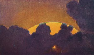 Der grüne Blitz bei Sonnenuntergang, seltenste prismatische Farbe, die von der Atmosphäre gebrochen wird