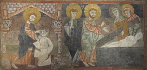 Die Heilung des Blinden und die Auferweckung des Lazarus, erste Hälfte des 12. Jahrhunderts, möglicherweise 1129-34 von Unbekannt