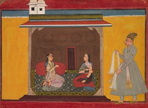 Die Heldin, die treu geliebt wird: Blatt aus einem Rasamanjari, ca. 1710