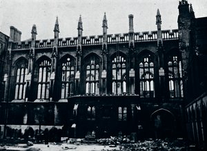 Die historische Halle im Inneren Tempel vollständig durch Feuer zerstört, 1941