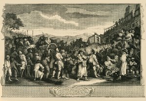 Der faule Lehrling wird in Tyburn hingerichtet. Nach Hogarths Druck, 1747, um 1876 von Unbekannt