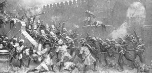 Der indische Aufstand, 1857-58: Der Sturm auf das Kaschmir-Tor, Delhi, 14. September 1857, 1901 von Unbekannt