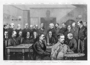Der Internationale Schachkongress - einige der Hauptmitglieder des Liverpool Chess Club von Unbekannt
