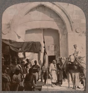 Das geschlossene Jaffa-Tor, zeigt das Nadelöhr, Jerusalem, um 1900 von Unbekannt