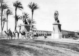 Die Kasr-El-Nile-Brücke, Kairo, Ägypten, ca. 1920er Jahre von Unbekannt