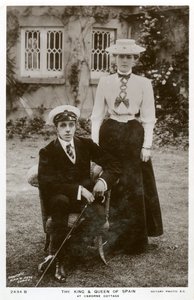 Der König und die Königin von Spanien im Osborne Cottage, Isle of Wight, um 1906-1919 von Unbekannt
