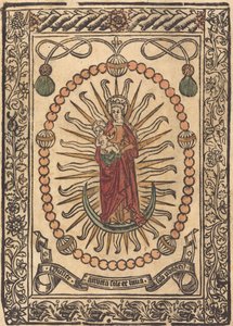 Die Madonna und das Kind in einem Rosenkranz, ca. 1490 von Unbekannt