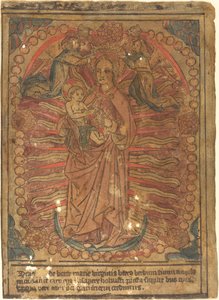 Die Madonna und das Kind in einem Rosenkranz, ca. 1490 von Unbekannt
