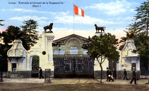 Der Haupteingang zur Ausstellung, Lima, Peru, ca. 1900er Jahre von Unbekannt