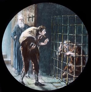 Der Mann im Käfig, ca. 1910 von Unbekannt